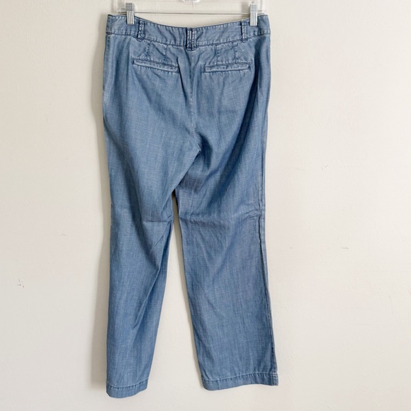 TALBOTS Women’s Blue Chambray Wide Leg Pants Lyocell Cotton Pockets Sz 4 Petite - Picture 3 of 6